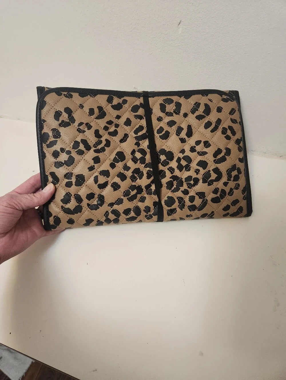 Betsey Johnson 3-Piece Quilted Leopard Tote, Penguin Coin Purse,Travel Organizer